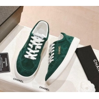 Top Grade Chanel Suede Sneakers G45085 Green