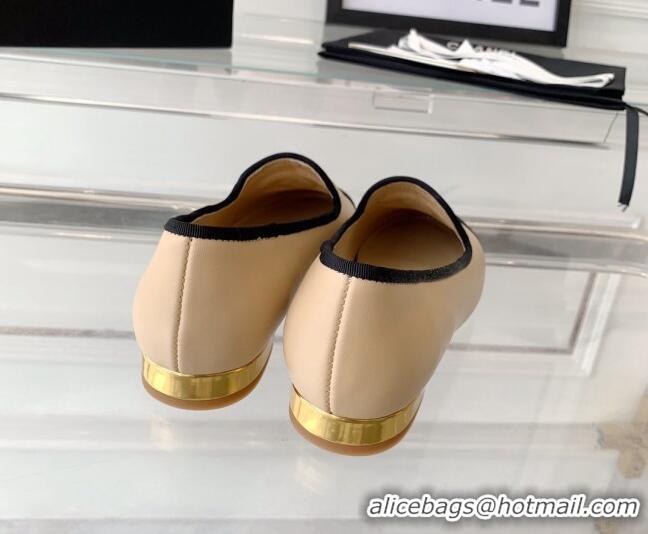 Top Grade Chanel Calfskin Loafers Beige 071056