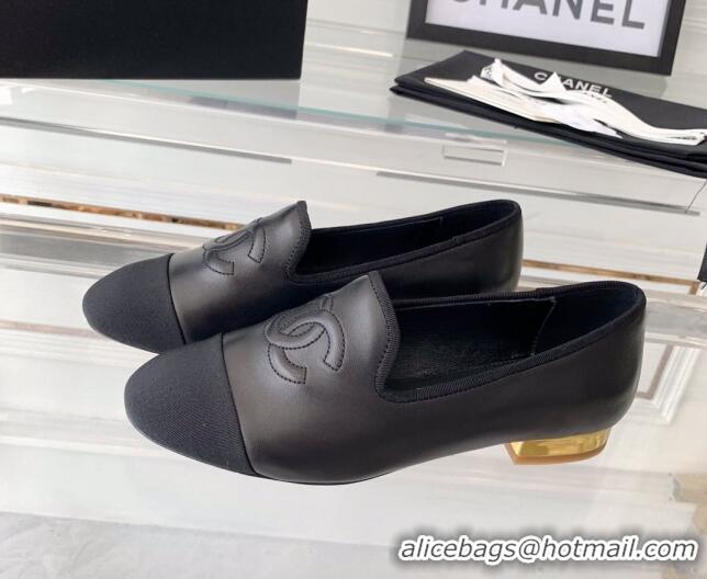 Best Grade Chanel Calfskin Loafers Black 071058