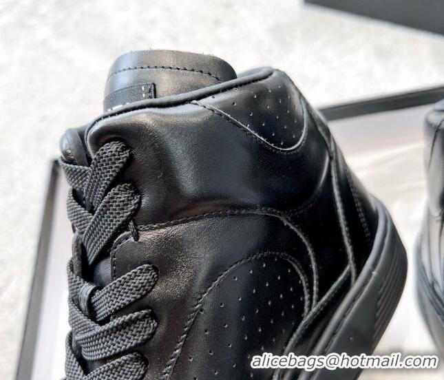 Sumptuous Chanel Calfskin High top Sneakers G45080 Black