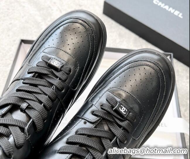 Sumptuous Chanel Calfskin High top Sneakers G45080 Black