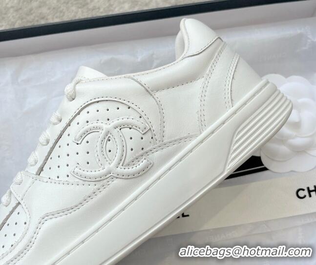 Top Design Chanel Calfskin Low top Sneakers G45080 White