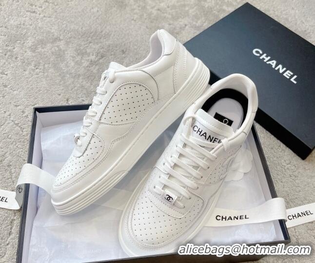 Top Design Chanel Calfskin Low top Sneakers G45080 White