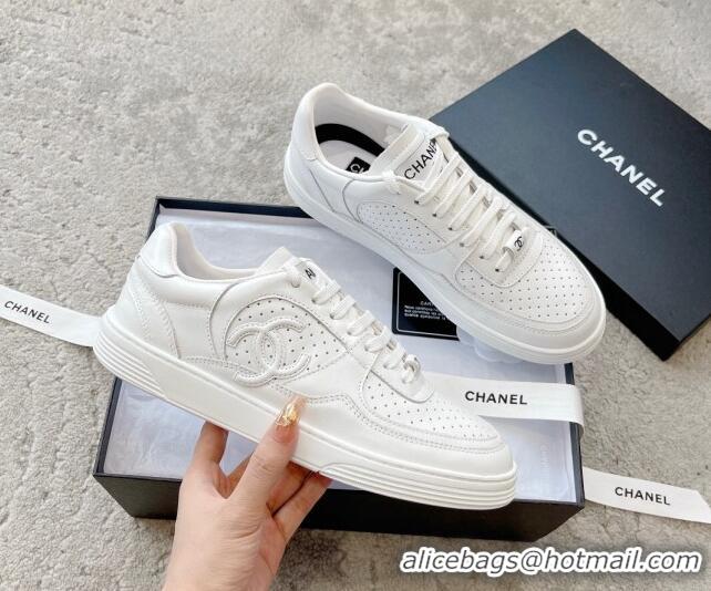 Top Design Chanel Calfskin Low top Sneakers G45080 White