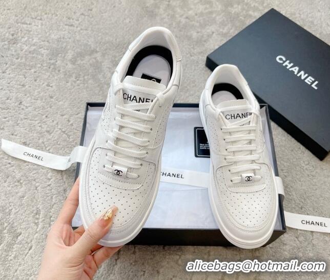 Top Design Chanel Calfskin Low top Sneakers G45080 White