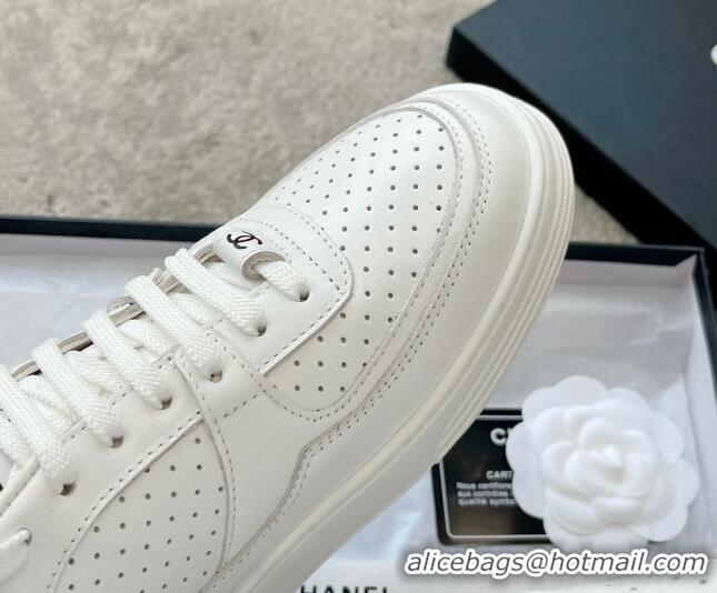 Top Design Chanel Calfskin Low top Sneakers G45080 White