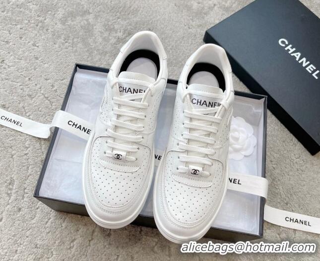 Top Design Chanel Calfskin Low top Sneakers G45080 White