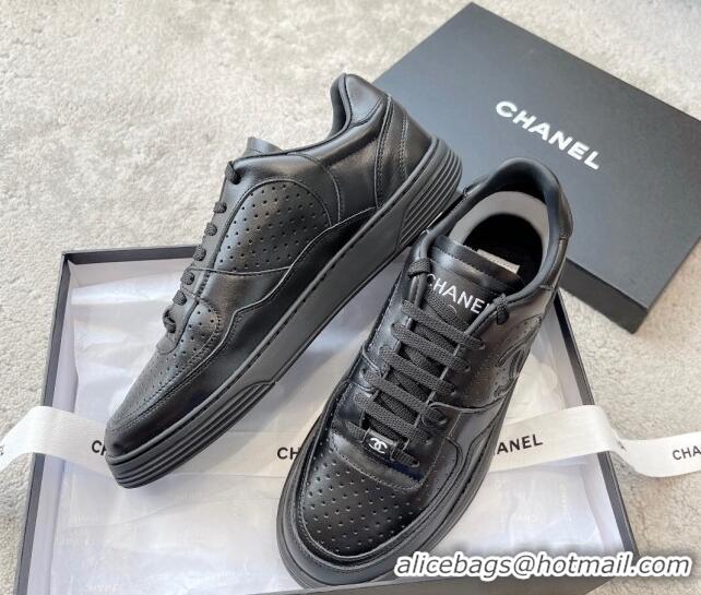 Stylish Chanel Calfskin Low top Sneakers G45080 Black