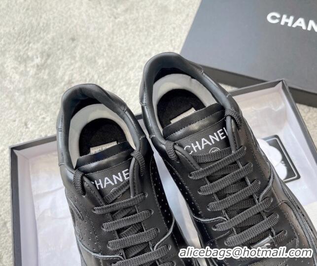 Stylish Chanel Calfskin Low top Sneakers G45080 Black