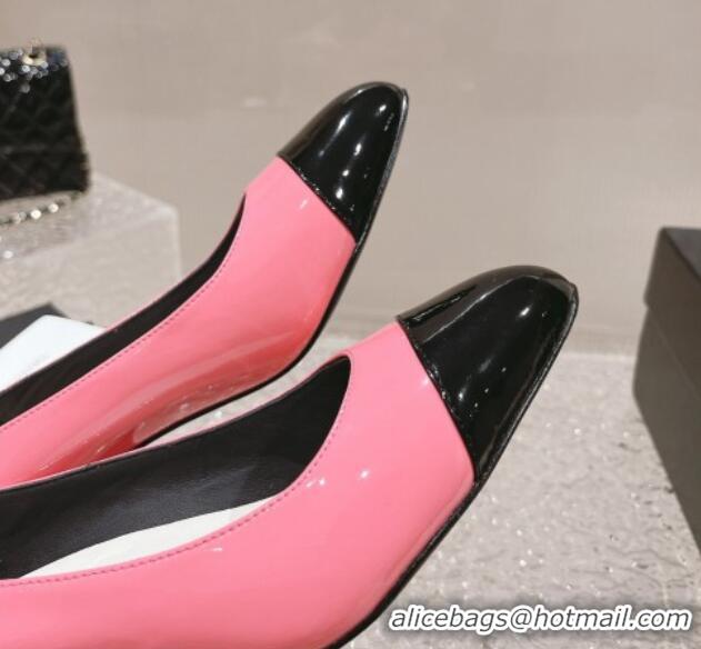 Grade Chanel Patent Calfskin Pumps 6.5cm in Patent Leather G45053 Pink