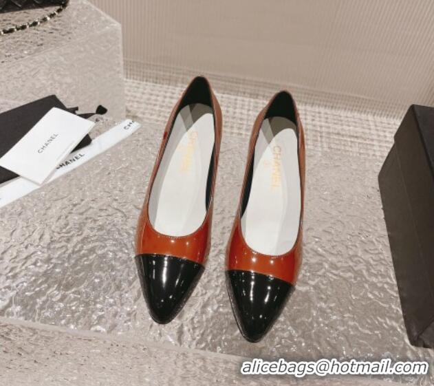 Stylish Chanel Patent Calfskin Pumps 6.5cm in Patent Leather G45053 Orange