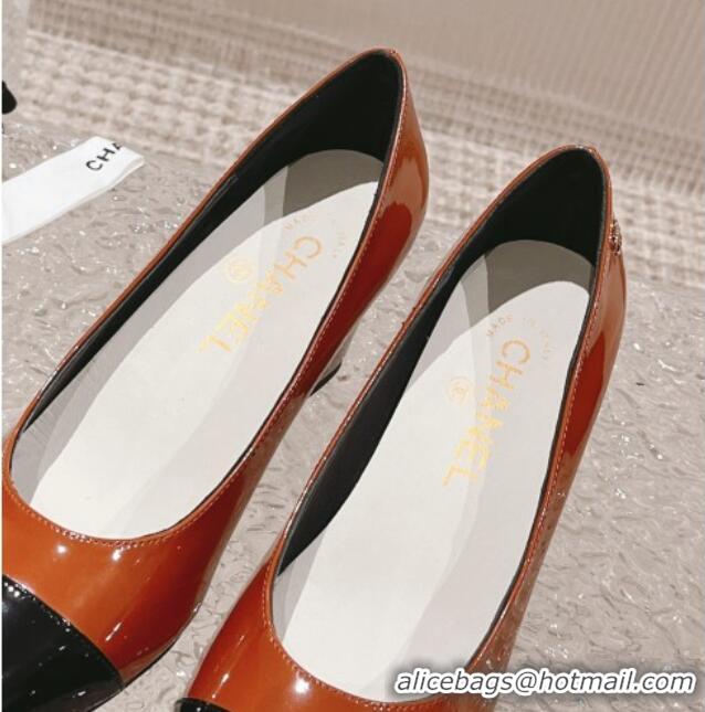 Stylish Chanel Patent Calfskin Pumps 6.5cm in Patent Leather G45053 Orange