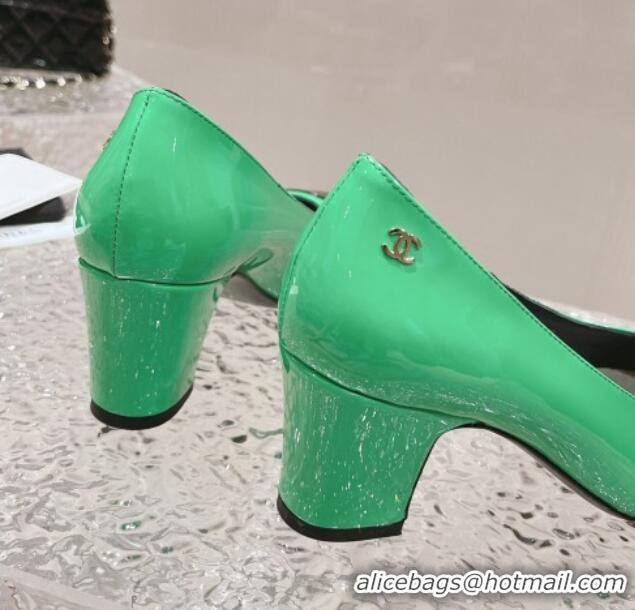 Sumptuous Chanel Patent Calfskin Pumps 6.5cm in Patent Leather G45053 Green