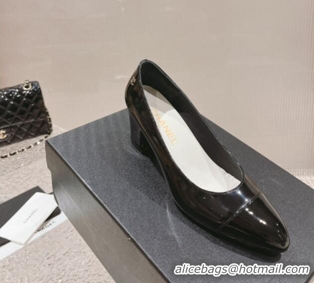 Discount Chanel Patent Calfskin Pumps 6.5cm in Patent Leather G45053 Black