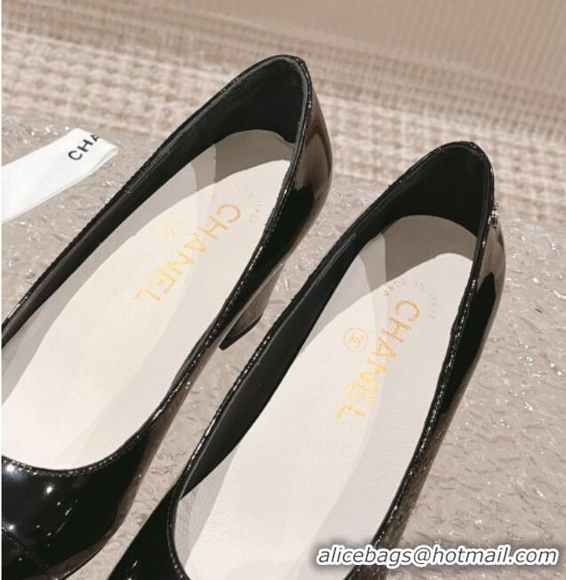 Discount Chanel Patent Calfskin Pumps 6.5cm in Patent Leather G45053 Black