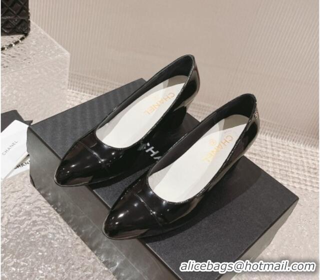 Discount Chanel Patent Calfskin Pumps 6.5cm in Patent Leather G45053 Black