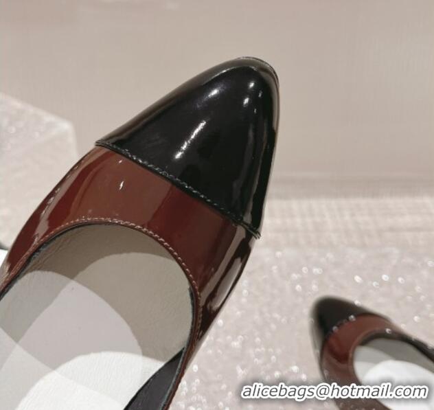 Good Quality Chanel Patent Calfskin Pumps 6.5cm in Patent Leather G45053 Brown