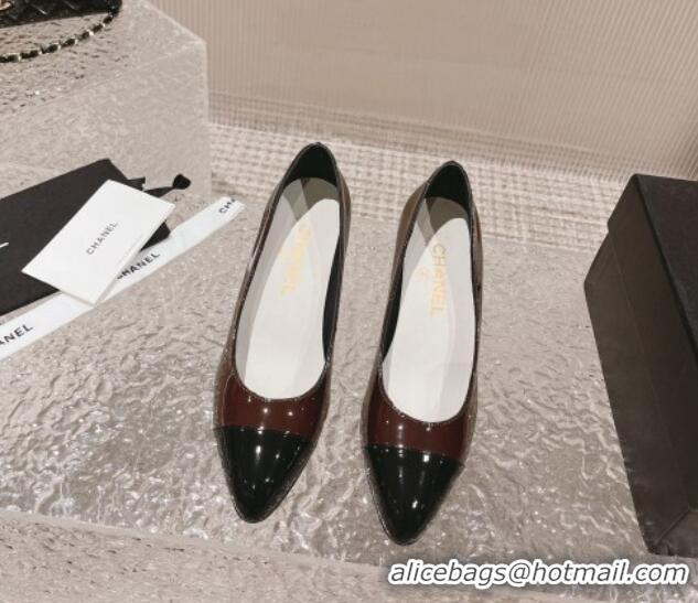 Good Quality Chanel Patent Calfskin Pumps 6.5cm in Patent Leather G45053 Brown