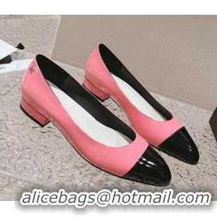 Grade Quality Chanel Patent Calfskin Ballet Flat in Patent Leather G45054 Pink