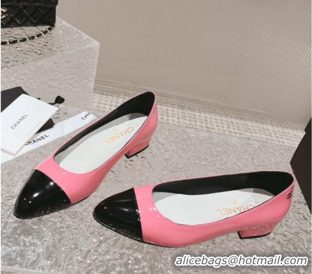 Grade Quality Chanel Patent Calfskin Ballet Flat in Patent Leather G45054 Pink