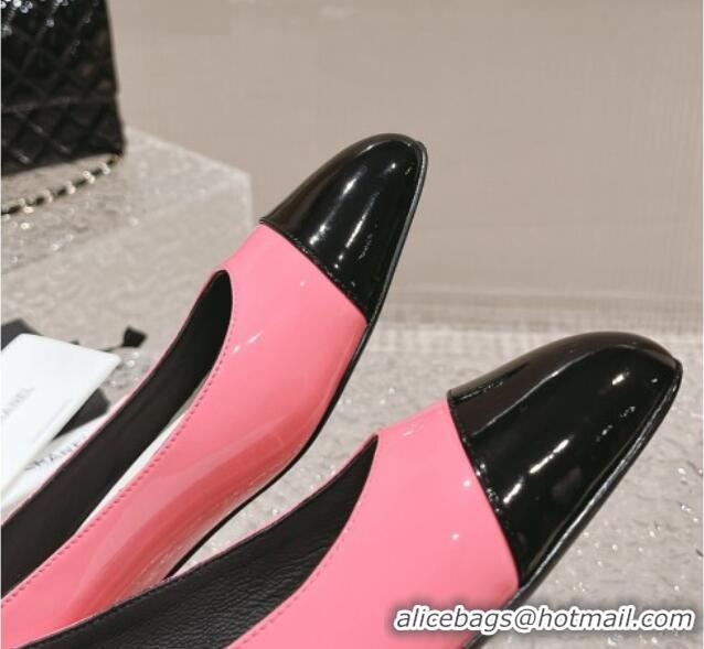 Grade Quality Chanel Patent Calfskin Ballet Flat in Patent Leather G45054 Pink