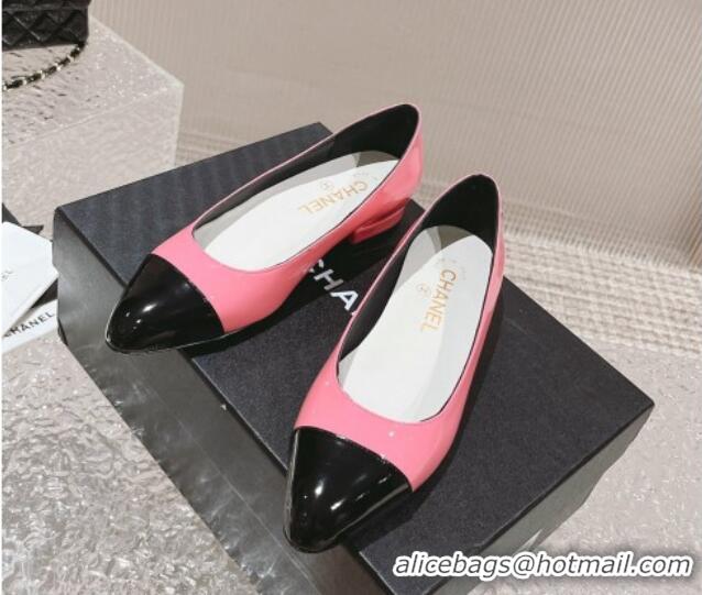 Grade Quality Chanel Patent Calfskin Ballet Flat in Patent Leather G45054 Pink