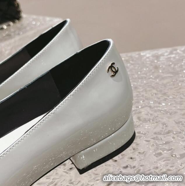 Top Design Chanel Patent Calfskin Ballet Flat in Patent Leather G45054 Grey