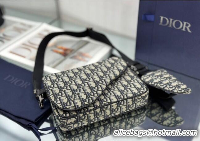 Promotional Dior Saddle Triple Pouch in Oblique Jacquard CD3102 Beige and Black 2023