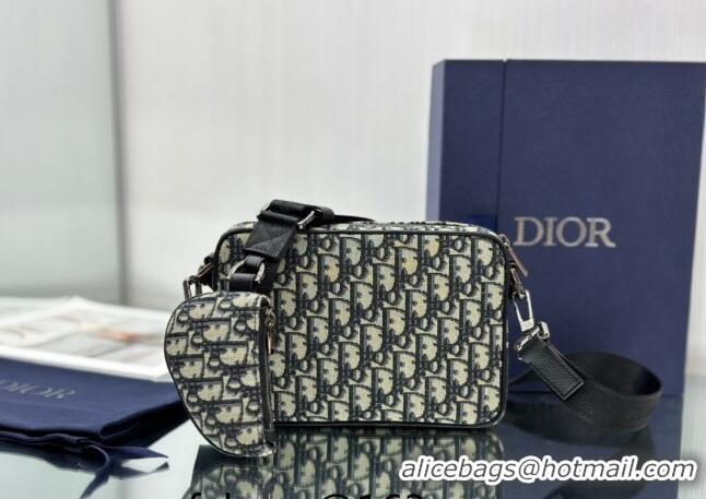 Promotional Dior Saddle Triple Pouch in Oblique Jacquard CD3102 Beige and Black 2023