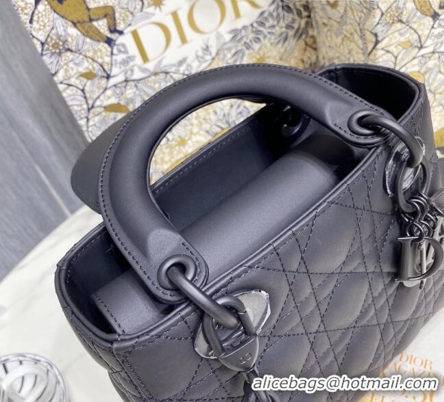 Inexpensive Dior Small Lady Dior My ABCDior Bag in Ultramatte Cannage Calfskin CD6901 Black 2023