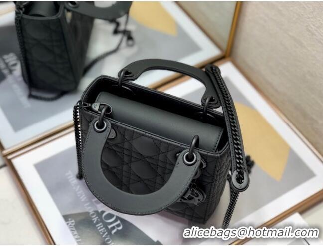 Buy Fashionable Dior Mini Lady Dior Bag in Black Ultramatte Cannage Calfskin CD6901 2023