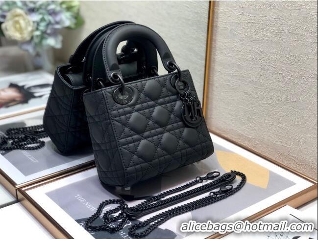 Buy Fashionable Dior Mini Lady Dior Bag in Black Ultramatte Cannage Calfskin CD6901 2023