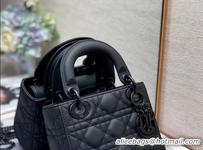 Buy Fashionable Dior Mini Lady Dior Bag in Black Ultramatte Cannage Calfskin CD6901 2023