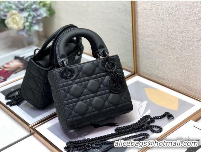 Buy Fashionable Dior Mini Lady Dior Bag in Black Ultramatte Cannage Calfskin CD6901 2023