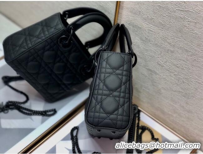 Buy Fashionable Dior Mini Lady Dior Bag in Black Ultramatte Cannage Calfskin CD6901 2023