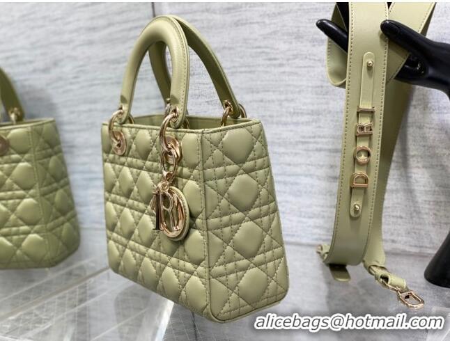 Super Quality Dior Small Lady Dior My ABCDior Bag in Cannage Lambskin CD6901 Green 2023