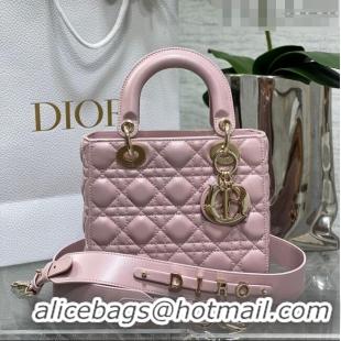 Top Quality Dior Small Lady Dior My ABCDior Bag in Cannage Lambskin CD6901 Pink 2023