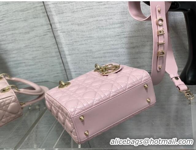 Top Quality Dior Small Lady Dior My ABCDior Bag in Cannage Lambskin CD6901 Pink 2023