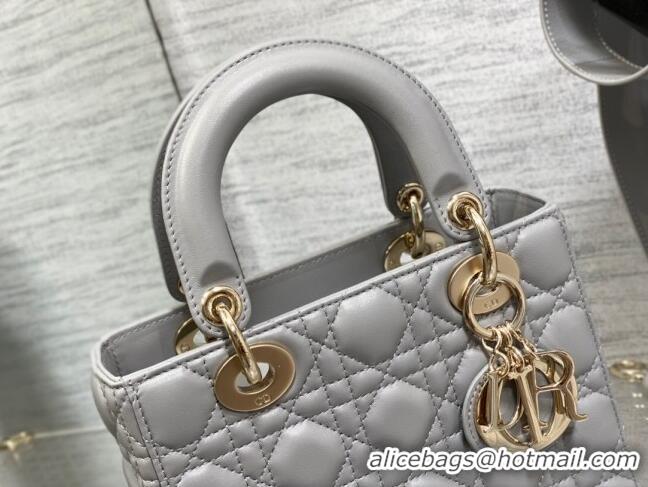 New Design Dior Small Lady Dior My ABCDior Bag in Cannage Lambskin CD6901 Grey 2023