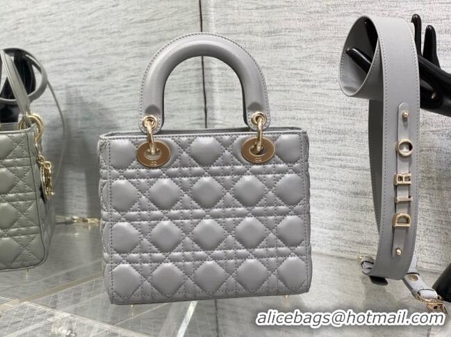 New Design Dior Small Lady Dior My ABCDior Bag in Cannage Lambskin CD6901 Grey 2023