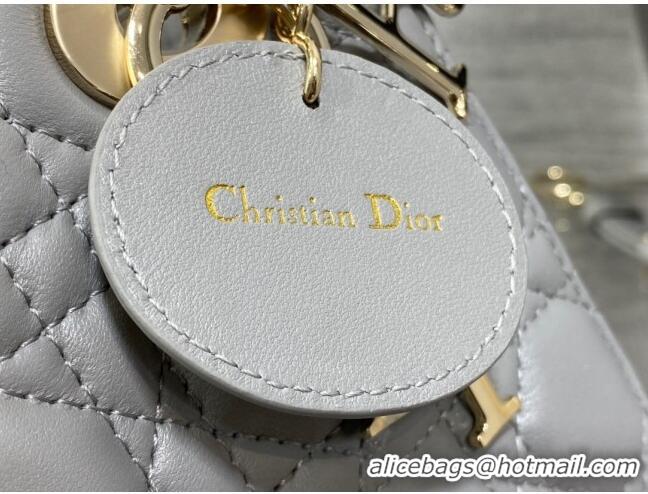 New Design Dior Small Lady Dior My ABCDior Bag in Cannage Lambskin CD6901 Grey 2023