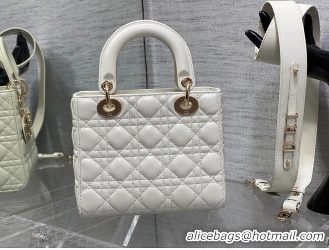 Inexpensive Dior Small Lady Dior My ABCDior Bag in Cannage Lambskin CD6901 White 2023