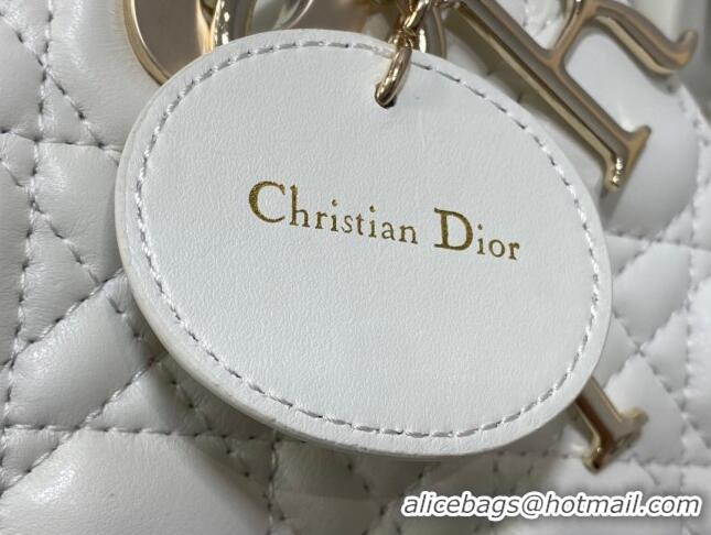 Inexpensive Dior Small Lady Dior My ABCDior Bag in Cannage Lambskin CD6901 White 2023