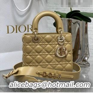 New Fashion Dior Small Lady Dior My ABCDior Bag in Apricot Cannage Lambskin CD6901 Apricot 2023