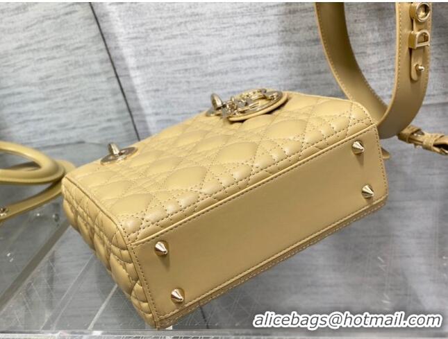 New Fashion Dior Small Lady Dior My ABCDior Bag in Apricot Cannage Lambskin CD6901 Apricot 2023