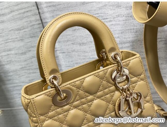 New Fashion Dior Small Lady Dior My ABCDior Bag in Apricot Cannage Lambskin CD6901 Apricot 2023