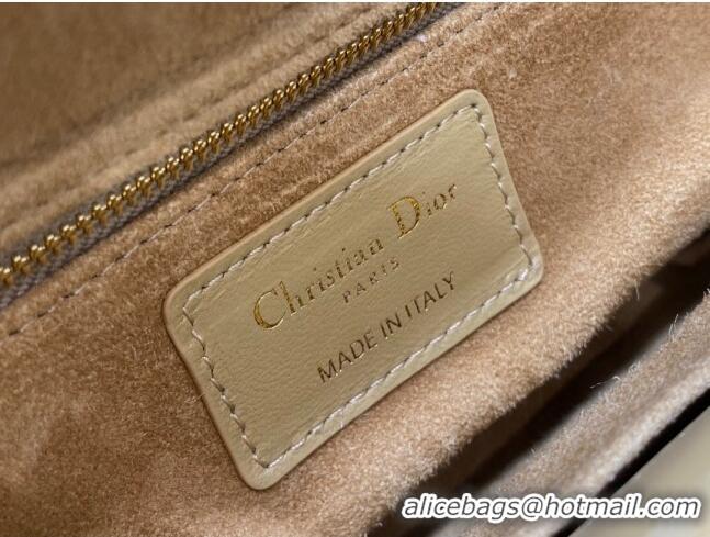 New Fashion Dior Small Lady Dior My ABCDior Bag in Apricot Cannage Lambskin CD6901 Apricot 2023