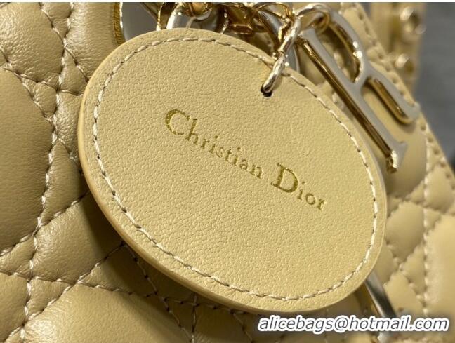 New Fashion Dior Small Lady Dior My ABCDior Bag in Apricot Cannage Lambskin CD6901 Apricot 2023