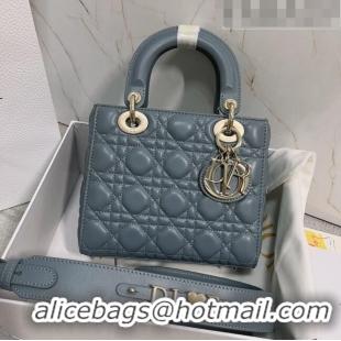 Shop Best Dior Small Lady Dior My ABCDior Bag in Cannage Lambskin CD6901 Sky Blue 2023