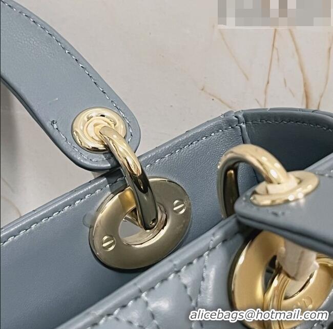 Shop Best Dior Small Lady Dior My ABCDior Bag in Cannage Lambskin CD6901 Sky Blue 2023